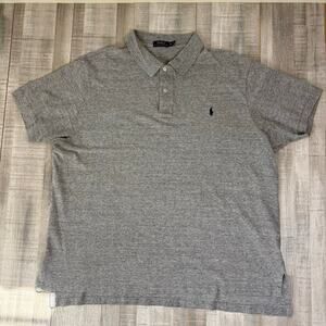 Polo Ralph‎ Lauren Collared Shirt Mens 2XB Gray Casual Preppy Logo Cotton Plus